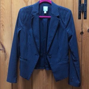 Navy polka dot blazer